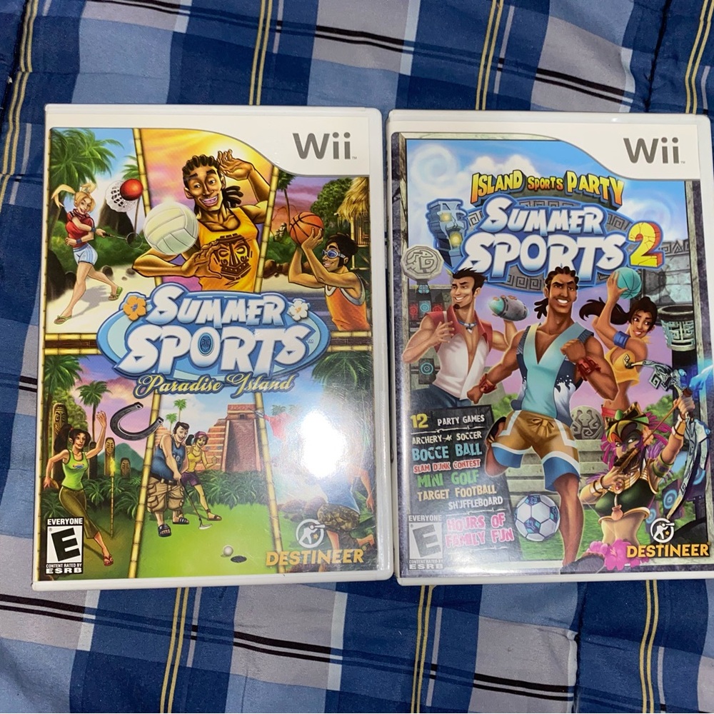 Summer Sports Paradise Island & Summer Sports 2 Island Sports Party Wii Game Lot